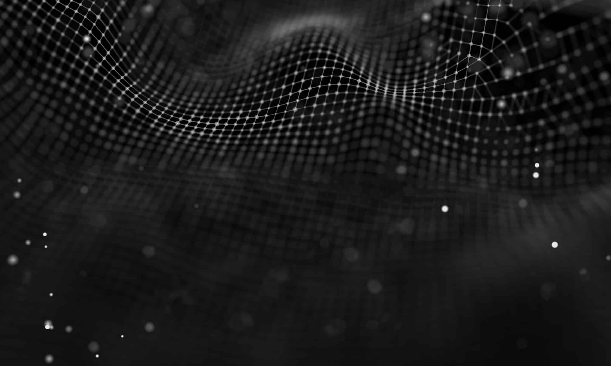 Data technology abstract futuristic illustration . Low poly shape with connecting dots and lines on dark background. 3D rendering . Big data visualization .